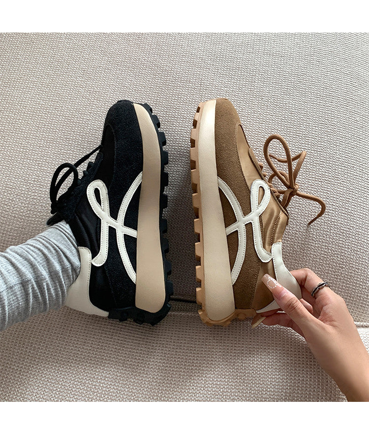 Karin Luna Casual Shoes Series~  In Stock Hot-Selling Versatile Lace-Up Thick-Soled Deep Mouth Single Shoes