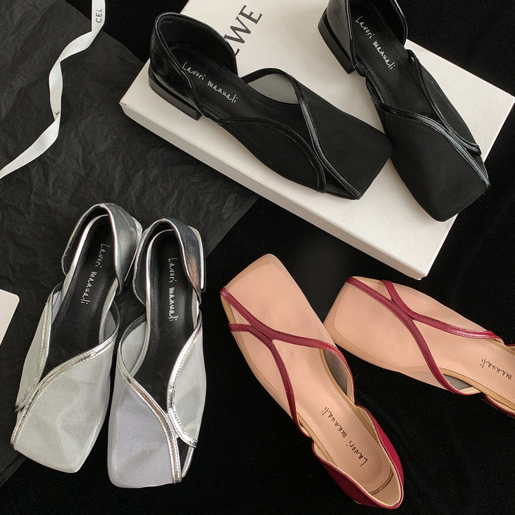 Karin Luna In Stock Spot Goods  Square Toe Mesh Sandals