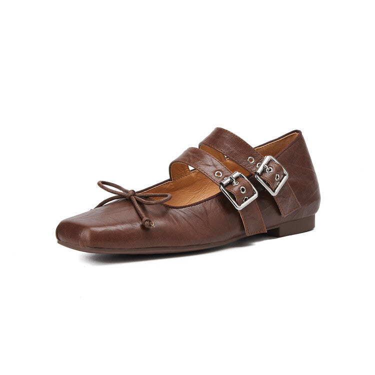 Karin Luna Future Sense silver~Spot Goods Spot Goods Hot-selling Bowknot Retro Belt Buckle Ballet Mary Jane Shoes