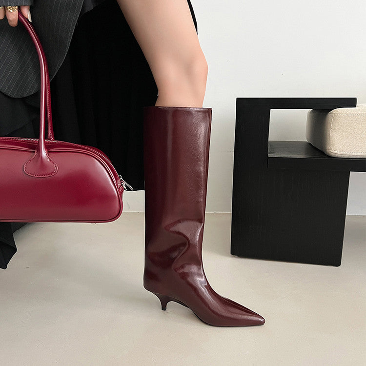 Karin Luna In Stock In Stock    Stunning Elegant Style Kitten Heel Straight Long Boots