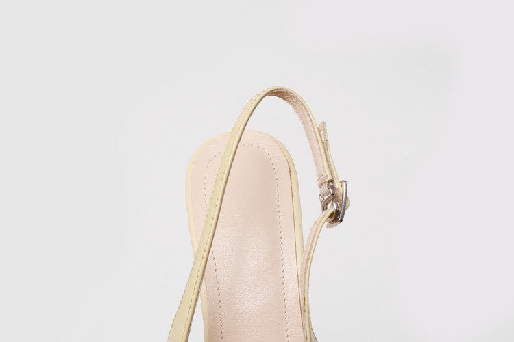 Karin Luna In Stock In Stock  Exquisite Pointed Toe Backless Closed-Toe Stiletto Sandals
