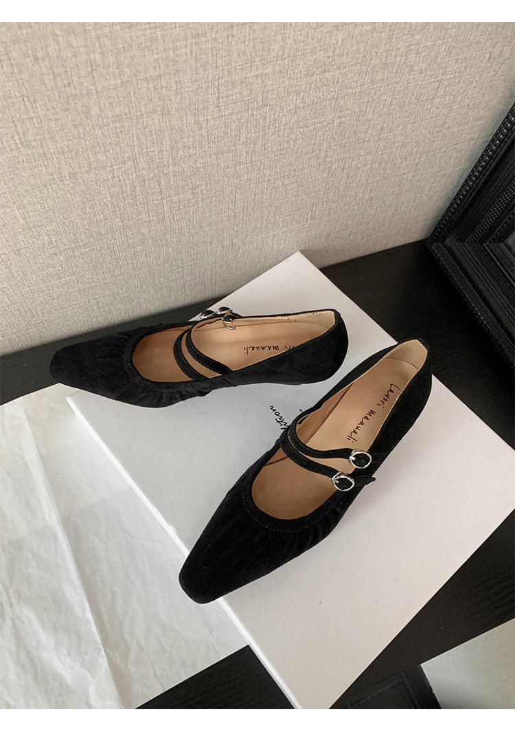 Karin Luna Full Leather Inside and Out Popular Element Amber Heel Elegant French Style Single Shoes