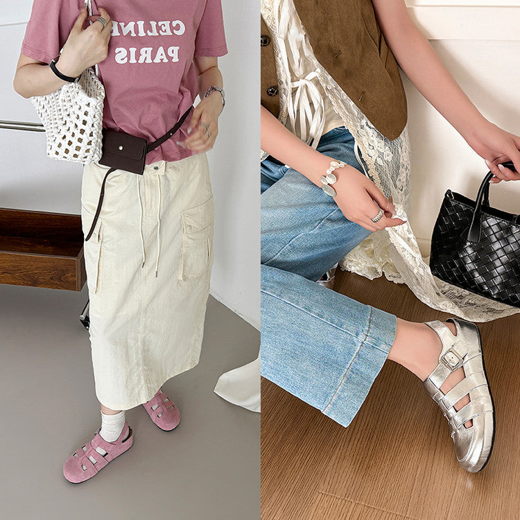 Karin Luna Full Layer Inside and Out~Basic Versatile Perforated Round Toe Birkenstock Shoes
