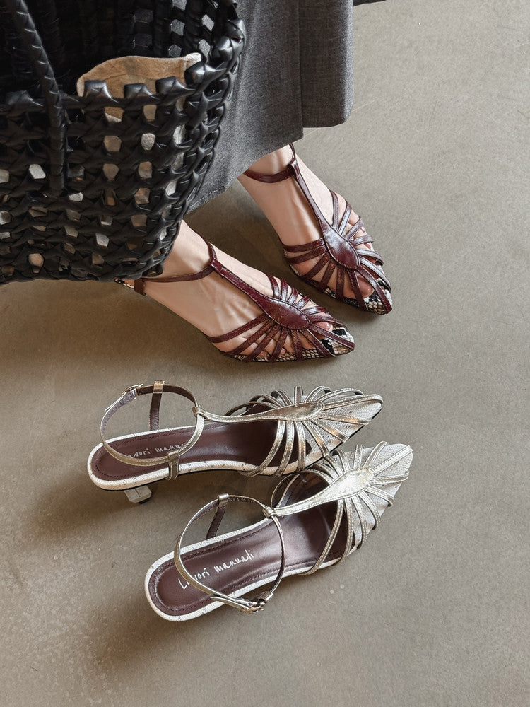 Karin Luna In Stock Spot Goods Open-toe French Style Metal Heel Sandals