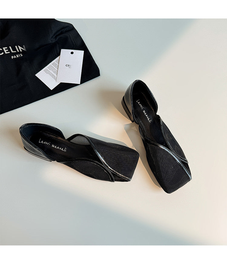 Karin Luna In Stock Spot Goods  Square Toe Mesh Sandals