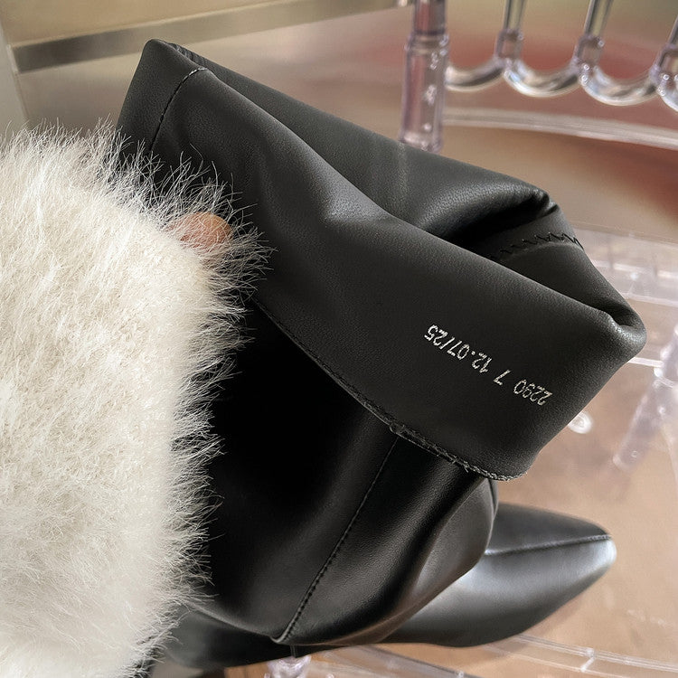 Karin Luna In Stock  In-stock Square Toe Straight Slip-on Long Boots