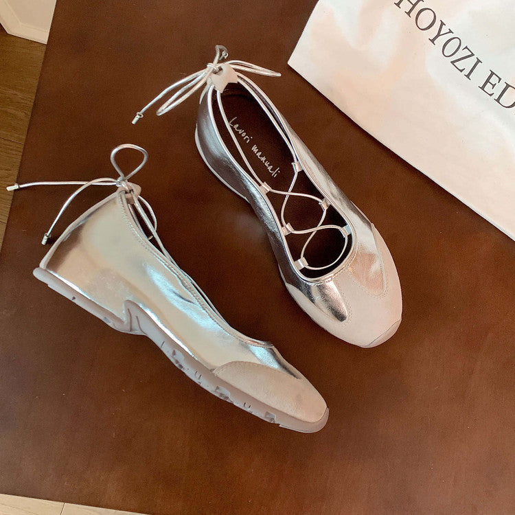 Karin Luna Basic Versatile British Style Casual Lace-up Flats