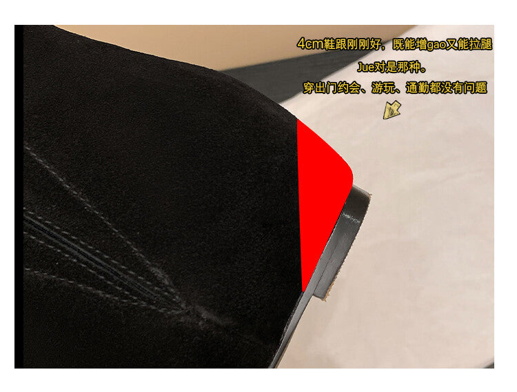 Karin Luna Classic Style Internal Height Increase Cowhide Leather Small Square Toe Short Fashion Boots