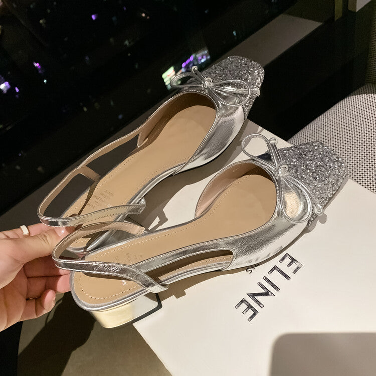 Karin Luna In Stock Spot Goods  Square Head Butterfly Knot Square Toe Unique Gretel Sandals