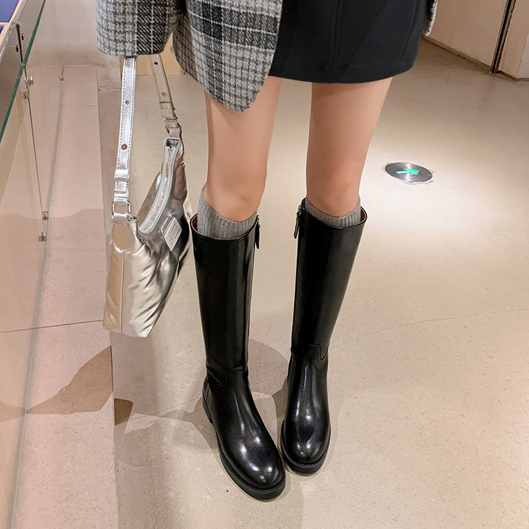 Karin Luna In Stock In-stock Basic Classic Timeless Round Toe Casual Riding Boots