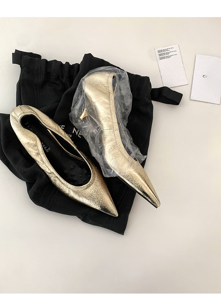 Karin Luna In Stock Spot Goods    Vintage Classic Style Shallow Mouth Single Shoes