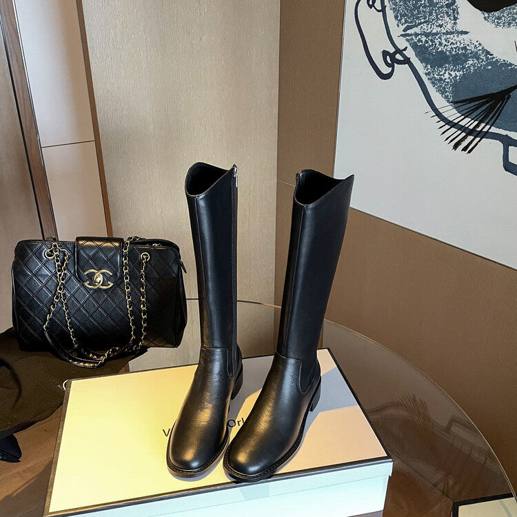 Karin Luna In Stock  Cowhide Niche Versatile Style Knight Boots
