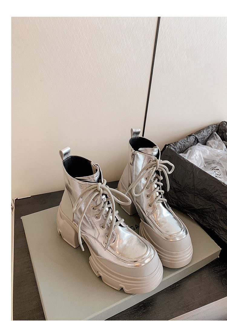 Karin Luna Casual Thick Sole Lace-up Short Boots